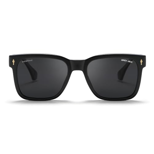 Image of grey jack Full Rim Rectangle Sun Glasses Stylish Sunglasses for Men Women Polarized UV Protection 3317