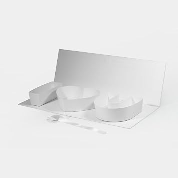 Geoto 6 Pack 17.3"x6"x2" I Love U Creative Valentines Day Gift Box, Idea Fillable IOU Letter Shaped Boxes for Present Wrapping White