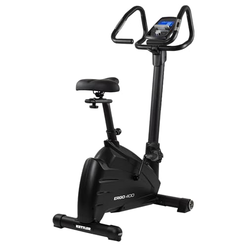 KETTLER Ergometer Ergo 400 – Heimtrainer mit präziser Wattsteuerung (10-350W) – Bluetooth für Kinomap & ZWIFT – 18 Programme – Belastbar bis 130 kg – Komfort-Sattel & Tiefeinstieg