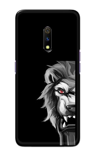 Image of PRINTFIDAA Printed Hard Back Cover Case for Realme X | Oppo K3 Back Cover (Angry Lion) -112