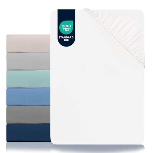 Dreamzie Sabanas 135 x 190 Ajustable - Microfibra Ultra Suave Oeko Tex Certificado - Sabana Bajera 135x190 - Albastro Blanco