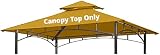 OLILAWN Grill Gazebo Replacement Canopy Roof, 5' x 8' Outdoor BBQ Gazebo Canopy Top Cover, Double Tired Grill Shelter Cover with Durable Polyester Fabric, Fit for Model L-GG001PST-F, Yellow