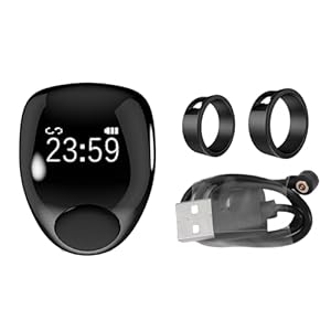 Plyisty Zählerring, digitaler Gebetszählerring, APP-Unterstützung, IP67, 0,49-Zoll-Bildschirm, Bluetooth 5.1, Einstellbarer Fingerklicker für Männer und Frauen (20 & Er Stand auf)