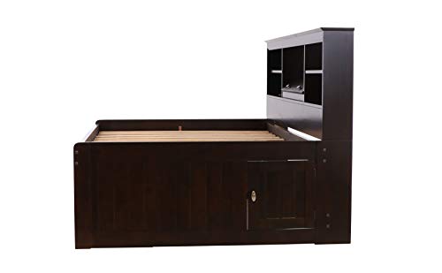 Discovery World Furniture Bookcase Daybed with 6 Drawers, Full, Espresso