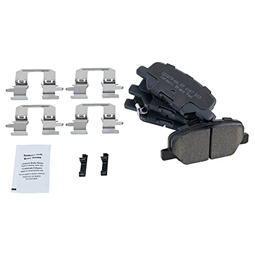 Image of TRQ Rear Brake Pad and Rotor Set Ceramic Compatible with 2014-2016 Mazda 3 Mexico Built