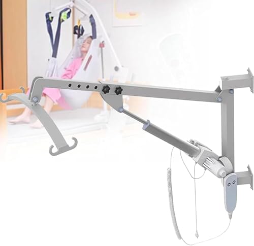 XCDTXJL Grúa de Pared con arnés de Transferencia, grúa de Transporte eléctrica portátil para Pacientes discapacitados, Ancianos y minusválidos, con Mando a Distancia.