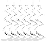 3pcs Set Reflektierende Windspirale Silber, Windräder Vogelschreck Vogelabwehr Balkon Hängend, Taubenabwehr Windspiel Spiral 54cm Geeignet für Gärten Balkone Häuser Obstgärten