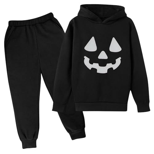 Girls Halloween Hoodies Set Boy Joggers Sets 2 Piece Sweatsuit Ghost Outfit Long Sleeve Pullover Athletic Pants3
