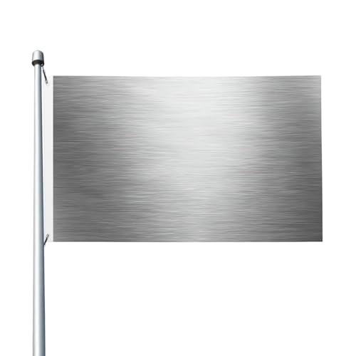 Drapeaux de maison de cour texture en métal blanc, 0,9 x 1,5 m, bannière de vœux avec œillets, décoration d'intérieur ou d'extérieur