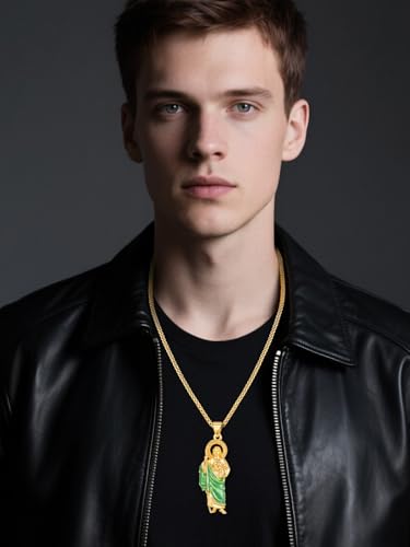 San Judas Necklace for Men Women 925 Sterling Silver St Saint Jude Necklace Religious Gifts3