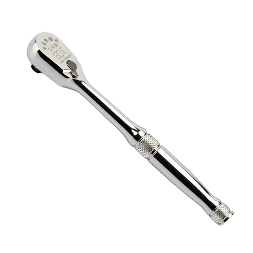 VÄRMA 1/4-inch Drive 90-Tooth Sealed Head Ratchet | Reversible Compact Wrench with High-Torque Single Pawl Design | Anti-Dust, 4° Swing Arc, Knurled Grip, Heavy-Duty CR-V Steel for Maximum Durability