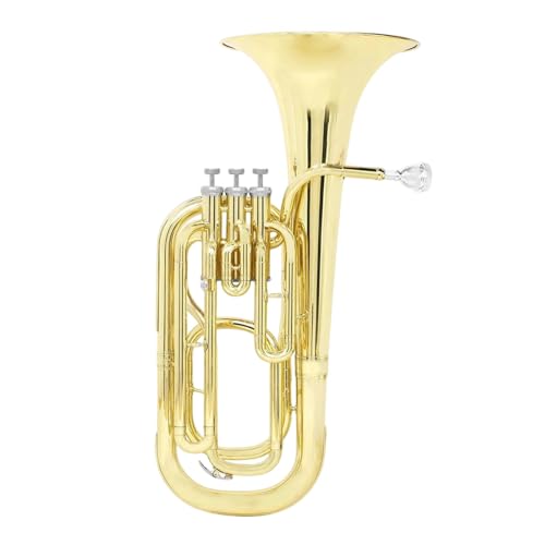 Bb Euphonium 3 Tasten Euphonium Bb Vertikales Baritonhorn Messingkörper Tenor Musikinstrumente Mit Koffer Handschuhe Tuch