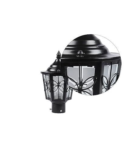 Image of SINOMAN Pillar Mounted Post Light Flower Pattern Outdoor Main Gate Light Fixture Lamp Perfect for Boundary Walls, Driveway Gates, Patio, Pathway, Fence & Home Entrances (Pack of 1)(Without Bulb)