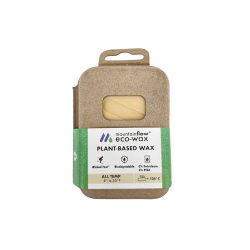 mountainFLOW Plant-Based, Biodegradable, Petroleum Free Ski/Snowboard Hot Wax, All-Temp (8 to 30F| -13 to -1C)