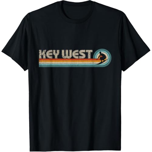 Retro Key West Florida Surfing Tee Key West Cotton Men T Shirt Size 4XL Black