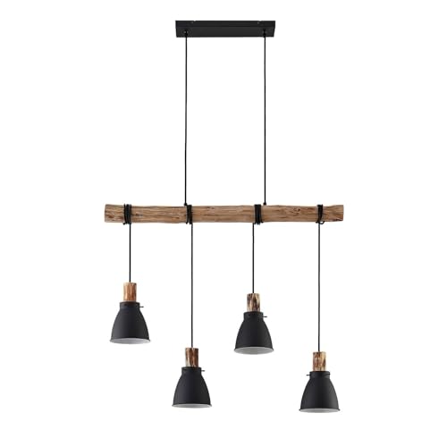 Lindby Esstisch Pendelleuchte Metall Holz, Hängeleuchte Esszimmer 4x E14 max. 8W ohne Leuchtmittel Hängelampe Wohnzimmer Esszimmerlampe Küchenlampe