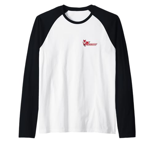 Marist Red Foxes Left Chest Mascot Officially Licensed Raglan Baseball Tee