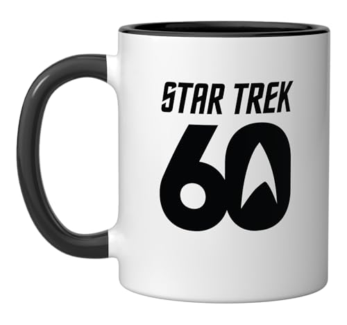 Star Trek 60 Logo Taza Cerámica Oficial Negra/Blanca miniatura 1