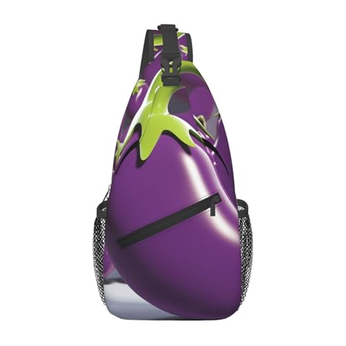 Mochila tipo sling negra unisex para viaje y senderismo