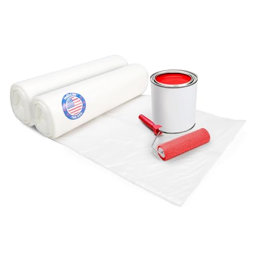Plastic Sheeting 4 mil, 4' x 50' (200 sq.ft.), Pack of 2 - Thick Semi-Clear Plastic Sheeting for Construction, Painting, Drop Cloth, Slide&Slip - Heavy Duty LDPE Film Roll by IDL Packaging by IDL Packaging - Used condition - US$15.46