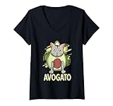 Photo Gallery avogato avocado gatto vegano maglietta con collo a v Photo Gallery avogato avocado gatto vegano maglietta con collo a v