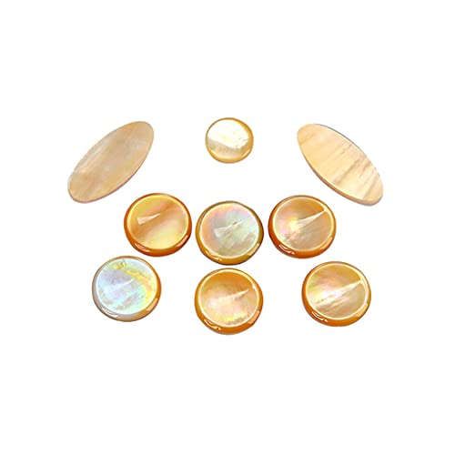 wueiooskj 9 pièces Shell Saxophone Key Button Inlay Universal Smooth Inlays Parts Cover