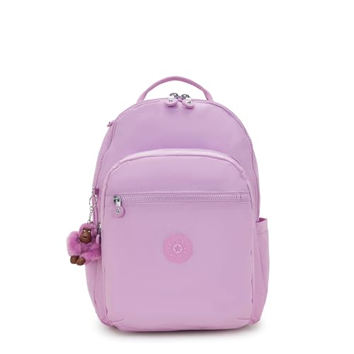 Kipling, Violeta brilhante, 12.75''L x 17.25''H x 8''D, Mochila para laptop Seoul de 15 polegadas, durável, espaçosa com alças de ombro acolchoadas, capa protetora embutida