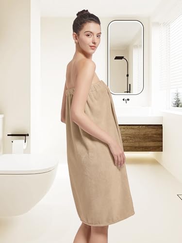 Image of Women'S Soft Wrap Towel Full Length,Bath Robe After Shower Female Plush Long,Spa Bathrobes Lightweight With Pockets