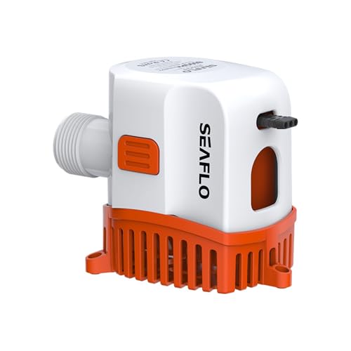 Image of SEAFLO 17 Series 1200 GPH Automatic Bilge Pump 12V Submersible Boat Pump Marine Bilge Water Removal Dual Outlet 3 4 Inch 1 1 8 Inch Compact Design 4 Year Warranty