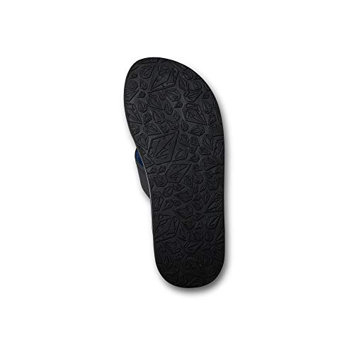 Image of Volcom Men's Recliner Sandals - Water-Friendly Flip Flops with Recliner Comfort Foam Footbed, Black Combo, 10