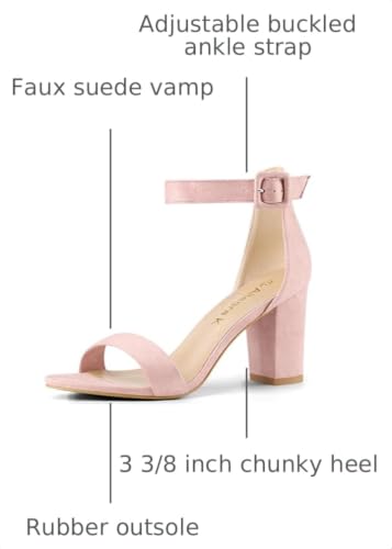 Image of Allegra K Women's Open Toe Chunky High Heel Buckle Ankle Strap Sandals