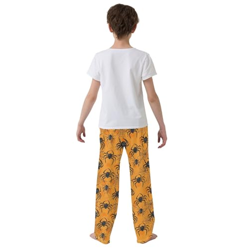 Boys' Pants Cartoon Halloween Black Spider Long Bottoms Jogger Pants Elastic Waist Trousers with Pockets S-XL3