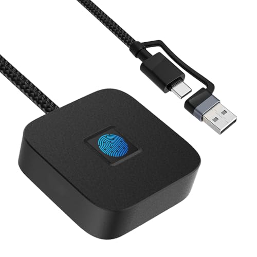 Jeifhxu Lecteur d‘Empreintes digitales USB pour Windows Hello, Compatible avec Windows 11/10, Capteur 360°, clé de sécurité biométrique Plug & Play pour...