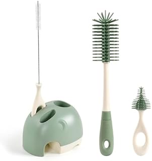 Vicloon Silicone Baby Bottle Brush, 4 in 1 Stand Bottle and Teat Cleaning Brush, Bottle Cleaner Brush for Cleaning Water Bottles Baby Bottles Glass Cup Thermoses(Green) - 1