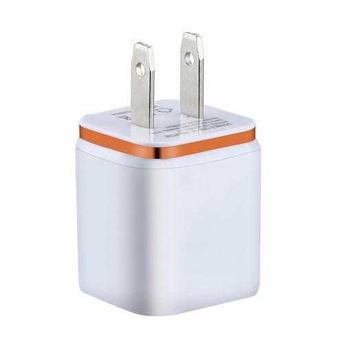 Dual Port USB Wall Plug Powers Brick Charging Cube Box Adapter,Double USB Charger Block | USB Wall Charger with Smart Charging | Cell Phone Wall Chargers Dual Charger Block Portable for Travel