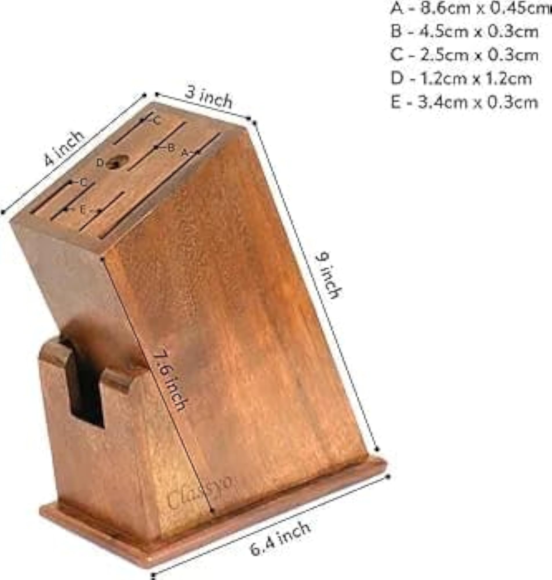 Wooden Knife Block with Utensil Storage Organizer