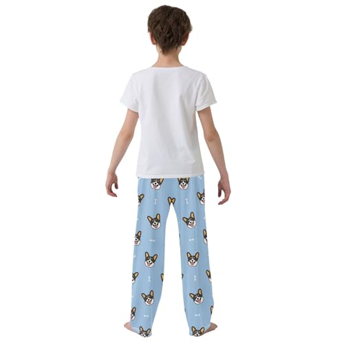Cute Tricolor Welsh Corgi Dog Boys Pants for Kids Jogger Pants with Pockets S-XL3