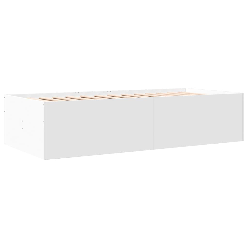 Składana z szufladami 2w1 Leżanka biały 90x190 cm