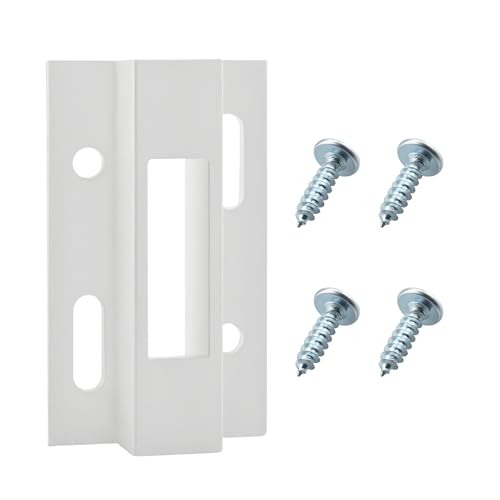 Sliding Door Keeper for Hook Style Latch, Patio Door Lock Latch E 2124, Sliding Glass Door Latch Replace for Prime-Line, White