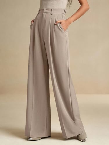 Image of KOTTY Womens Solid Straight fit Pleated Front Office Wear Pant