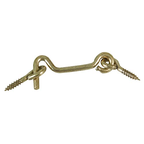 Amig - Aldabilla Retenida Dorada Mod. 5 con 2 Hembrillas de Acabado Latonado para Contraventanas · Diámetro Ø3,5 x 50 mm - Cierre de Seguridad Anti Golpes y Roturas para Ventanas