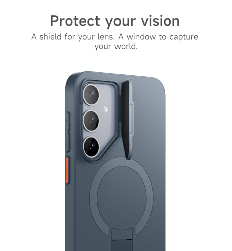 Image of SURITCH for Samsung Galaxy S24 Plus Phone Case, Magnetic Protective Cover with Camera Cover & Adjustable Metal Kickstand for Galaxy S24 Plus (2024)-Dark Blue