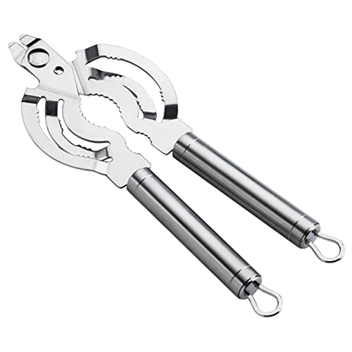 ABOOFAN Stainless Steel Multifunctional Jar Lid Opener Versatile Bottle Beer Lid Remover with Jaws for Home Bar Effortlessly