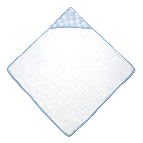 Image of Tadpoles 2-Piece Hooded Towel & Mitt Set - Blue | 36 inch x 36 inch Towel - 9 inch x 6 inch Mitt | Made of 100% Woven Cotton Terry Cloth | Ideal for Babies & Toddlers | Soft, Absorbent, Durable & Machine-Washable