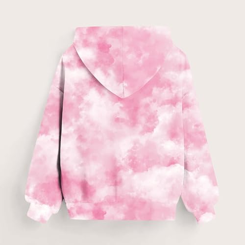 Tie Dye Hoodies for Boys Girls Trendy Preppy Hooded Sweatshirts Oversized Long Sleeve Gradient Shirts with Pockets4