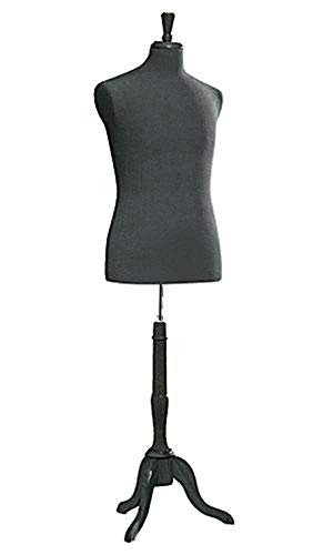 SSWBasics Male Black Jersey Suit Form - Includes Base, Form, and Finial - Male Mannequin