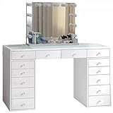 COIFFEUSE AVEC MIROIR LUMINEUX : Ce miroir lumineux LED, réglable en couleur et en luminosité, est idéal pour créer un look parfait. Choisissez votre couleur préférée parmi une lumière blanche, neutre ou chaude et ajustez la luminosité d'une simple pression. Grâce aux lumières LED, matin et soir, vous pouvez trouver rapidement ce que vous cherchez ou vous maquiller avec précision.