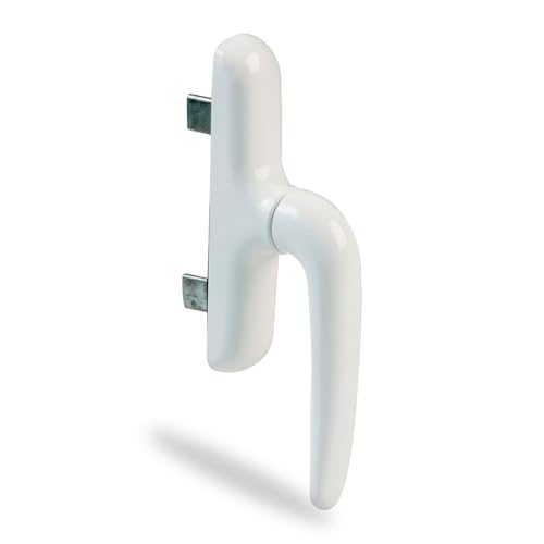 Amig - Manilla para Ventanas Practicables - Base de Aluminio - Cubierta de PVC - Color Blanco - Atornillado Oculto - 172 x 27 x 59 mm - Sin cuadradillo