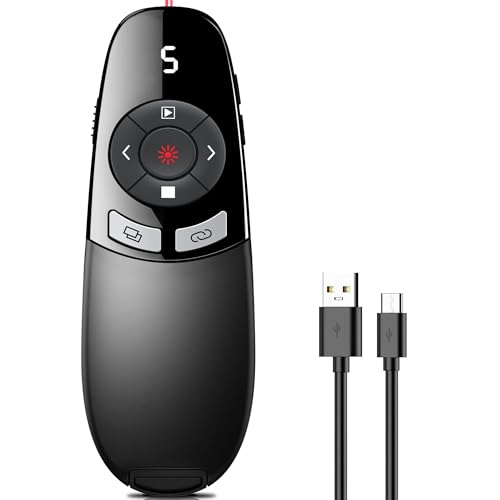 Presentador USB C recargable con puntero inalámbrico de 2,4 GHz y mando para PowerPoint
