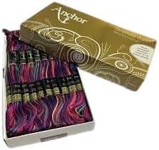 - Anchor Cross Stich/Long Stich Embroidery Cotton Threads,Pack of 25, 8 Mt Each Skeins (Multicolour Shade No. 1375)